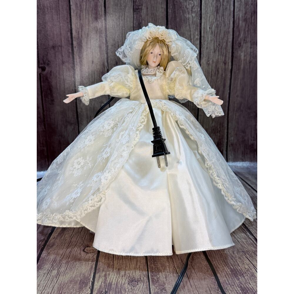 Animated Blonde Bride, Vintage, Porcelain Hands  & Head 14 1/2” Tall